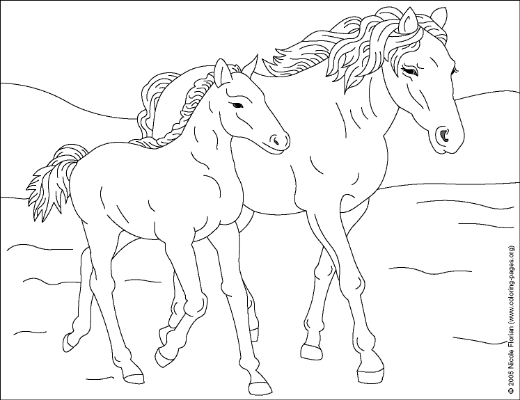 着色页: 马 (动物) #2165 - 免费可打印着色页
