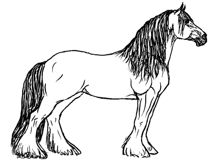 着色页: 马 (动物) #2166 - 免费可打印着色页