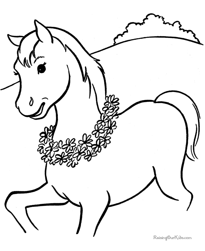 着色页: 马 (动物) #2181 - 免费可打印着色页