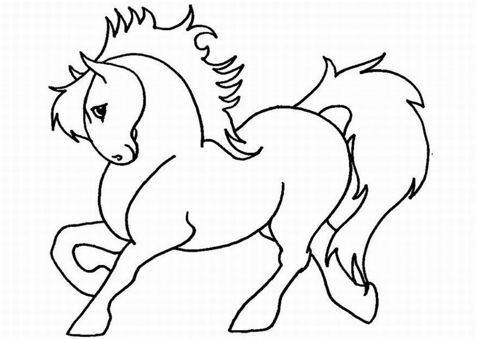 着色页: 马 (动物) #2186 - 免费可打印着色页