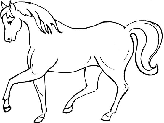 着色页: 马 (动物) #2195 - 免费可打印着色页
