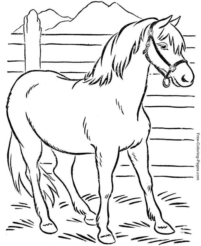 着色页: 马 (动物) #2197 - 免费可打印着色页
