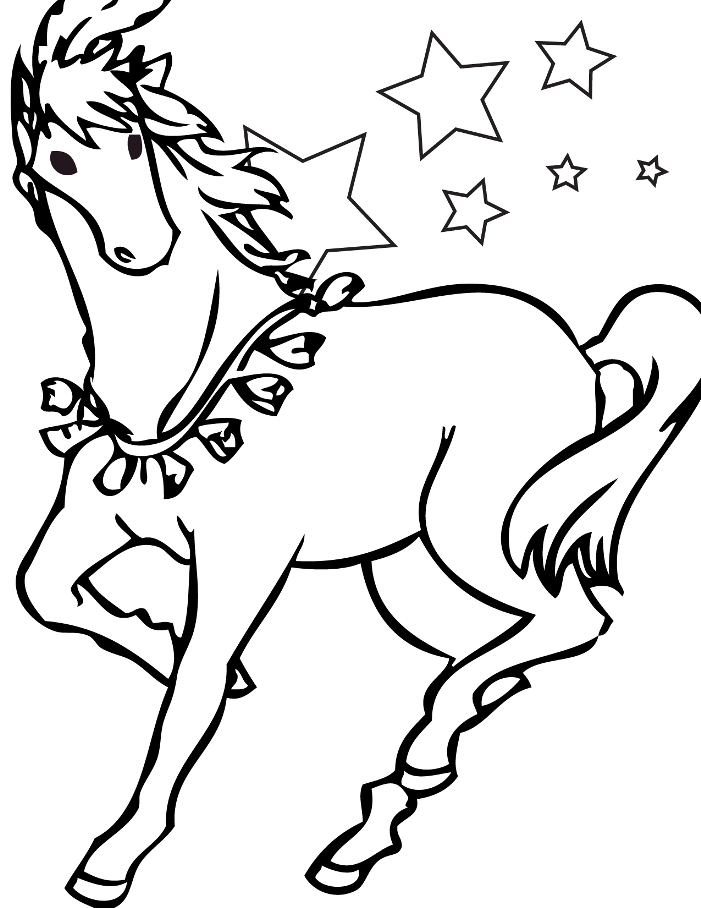 着色页: 马 (动物) #2200 - 免费可打印着色页