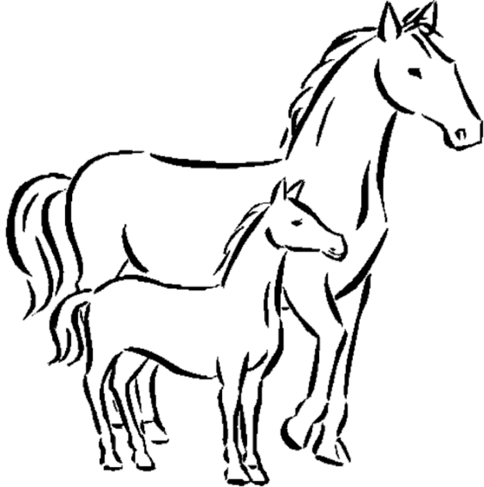 着色页: 马 (动物) #2208 - 免费可打印着色页