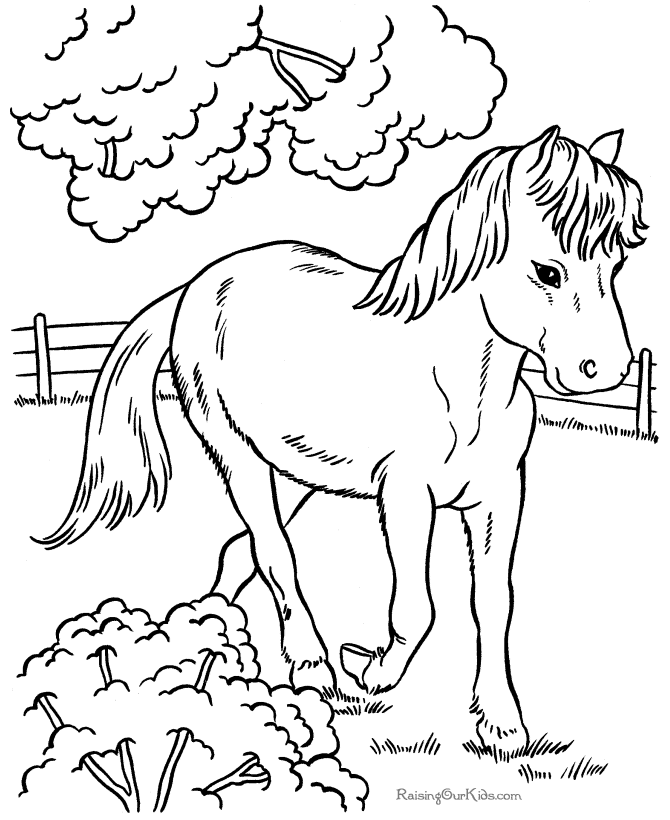 着色页: 马 (动物) #2212 - 免费可打印着色页