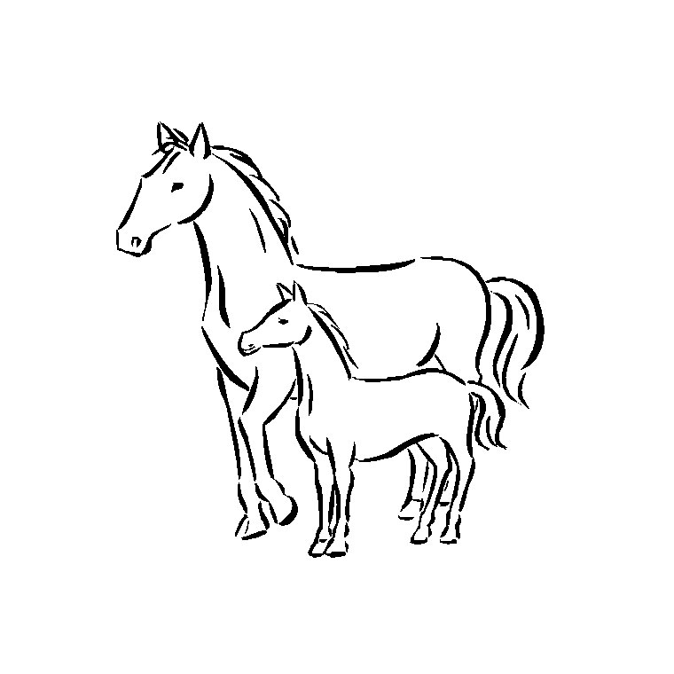 着色页: 马 (动物) #2218 - 免费可打印着色页