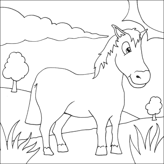 着色页: 马 (动物) #2220 - 免费可打印着色页