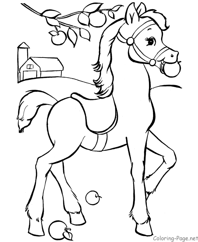 着色页: 马 (动物) #2225 - 免费可打印着色页