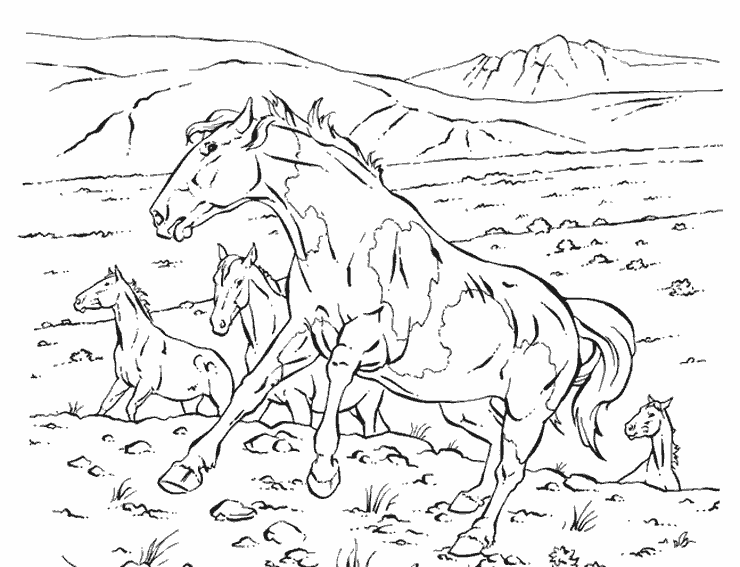 着色页: 马 (动物) #2226 - 免费可打印着色页