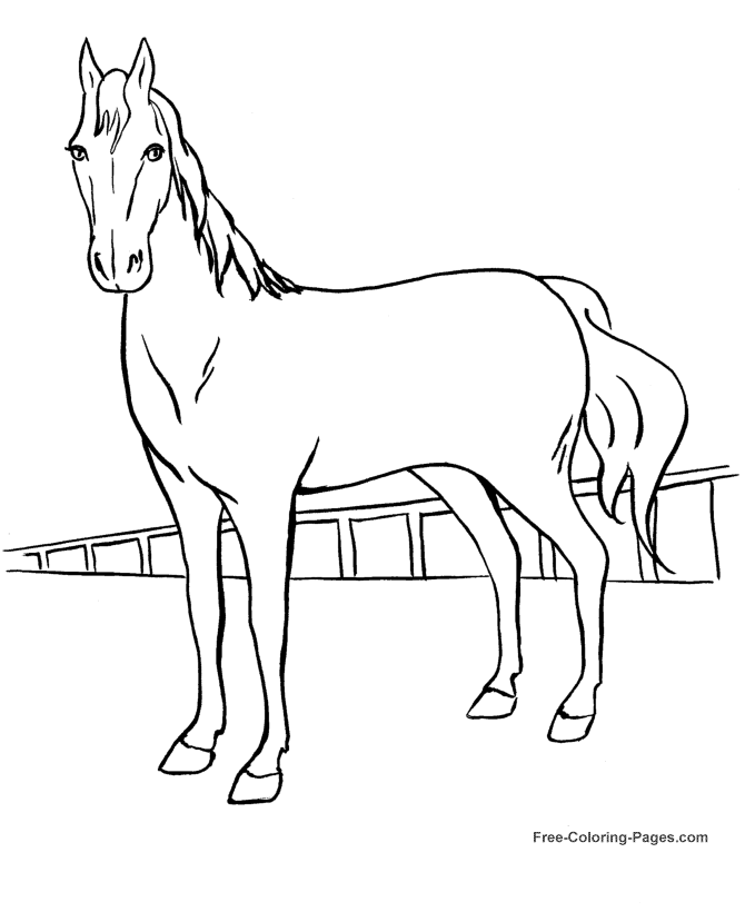 着色页: 马 (动物) #2231 - 免费可打印着色页