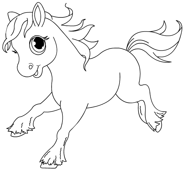 着色页: 马 (动物) #2288 - 免费可打印着色页
