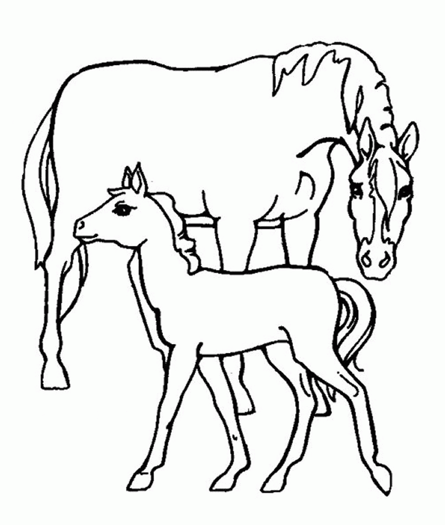 着色页: 马 (动物) #2290 - 免费可打印着色页