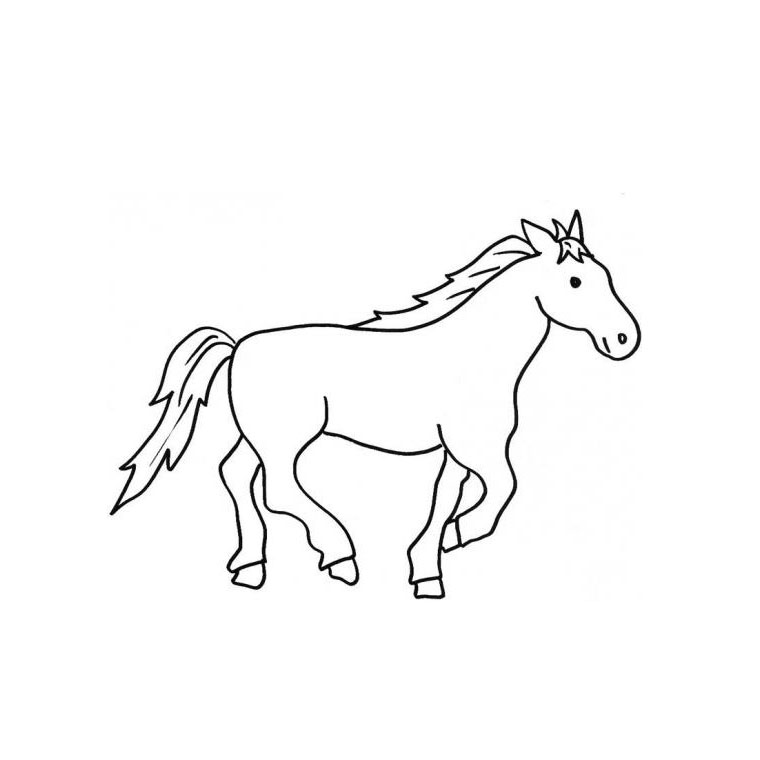 着色页: 马 (动物) #2333 - 免费可打印着色页
