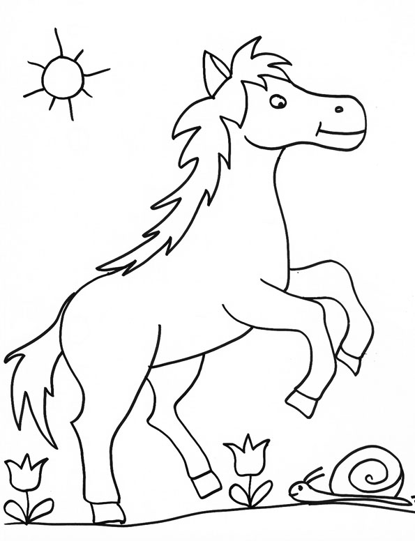 着色页: 马 (动物) #2343 - 免费可打印着色页