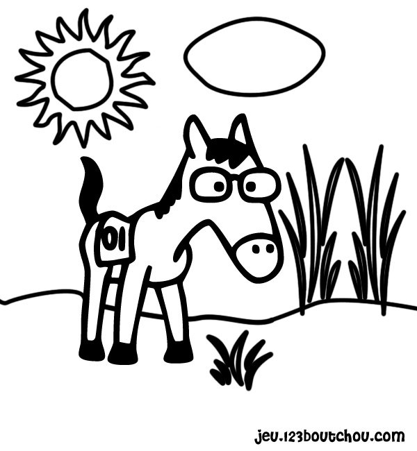 着色页: 马 (动物) #2359 - 免费可打印着色页