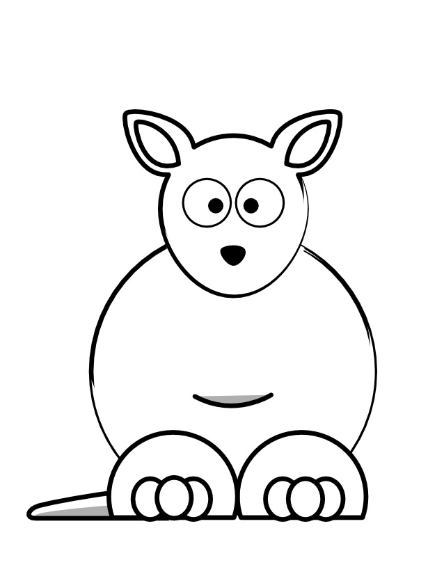 着色页: 袋鼠 (动物) #9218 - 免费可打印着色页