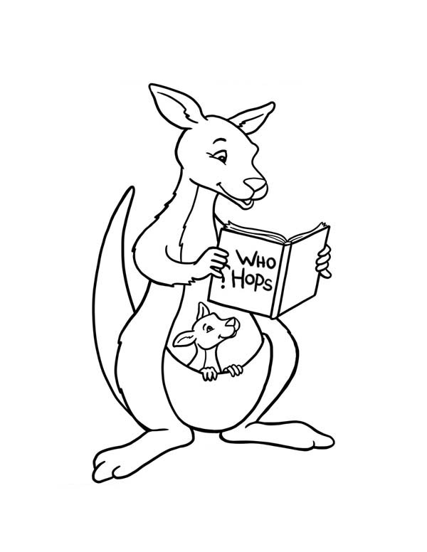 着色页: 袋鼠 (动物) #9255 - 免费可打印着色页