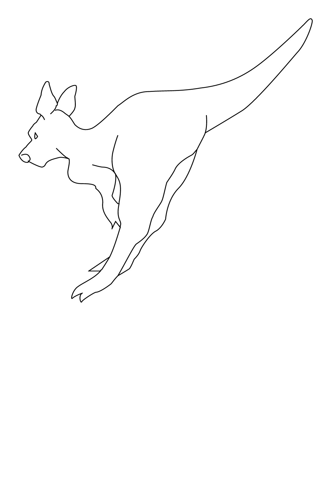 着色页: 袋鼠 (动物) #9287 - 免费可打印着色页