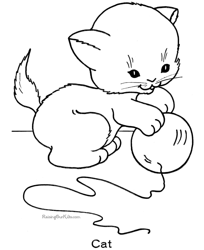 着色页: 小猫 (动物) #18026 - 免费可打印着色页