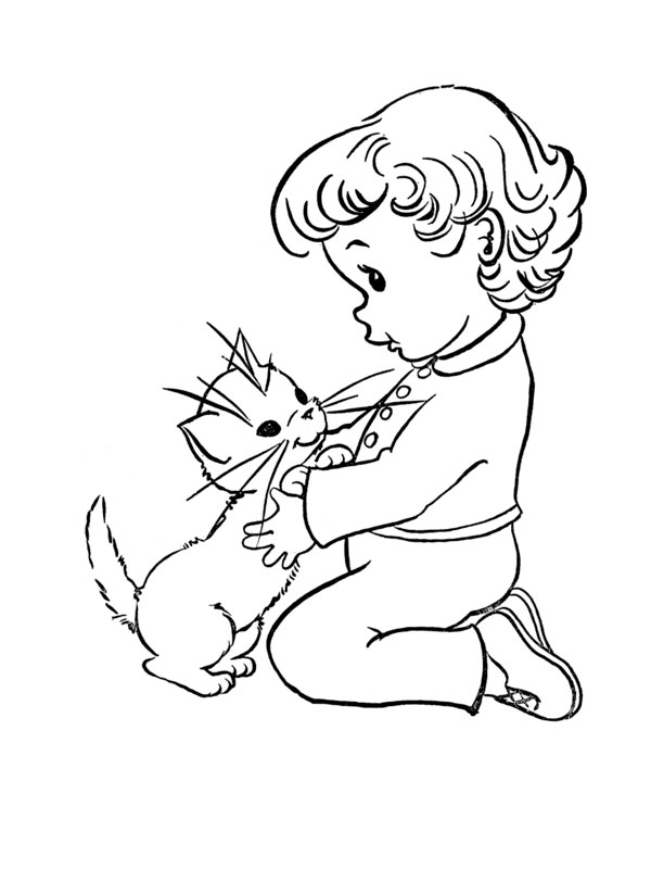 着色页: 小猫 (动物) #18034 - 免费可打印着色页