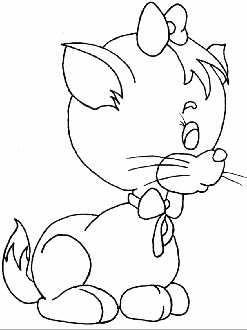 着色页: 小猫 (动物) #18055 - 免费可打印着色页