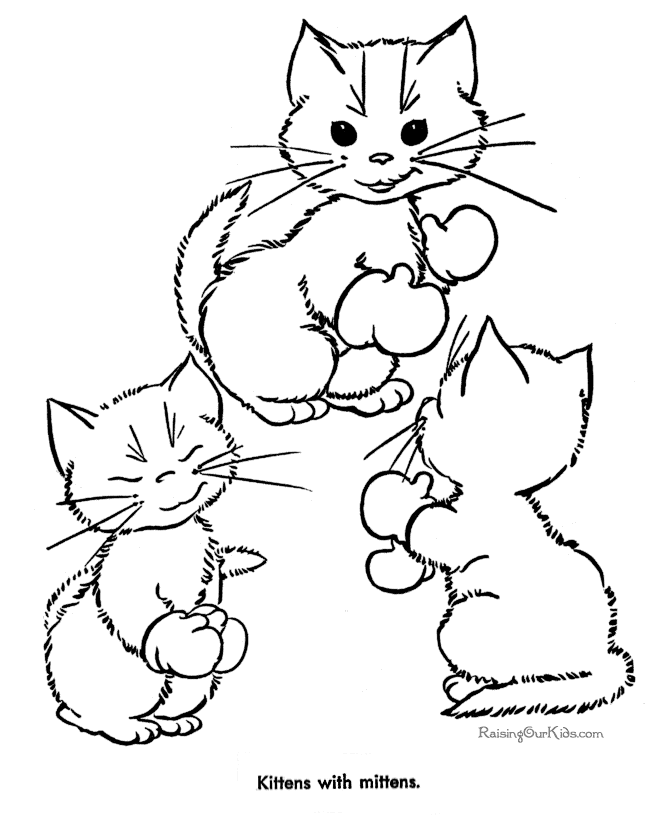 着色页: 小猫 (动物) #18061 - 免费可打印着色页
