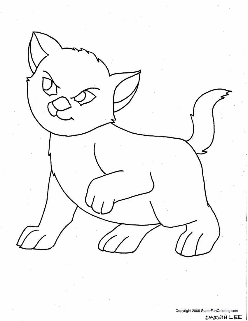 着色页: 小猫 (动物) #18069 - 免费可打印着色页