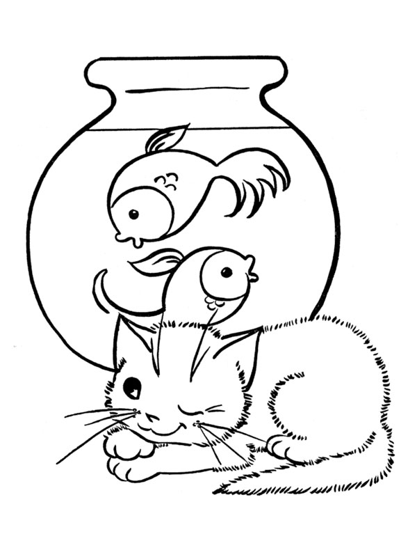 着色页: 小猫 (动物) #18093 - 免费可打印着色页