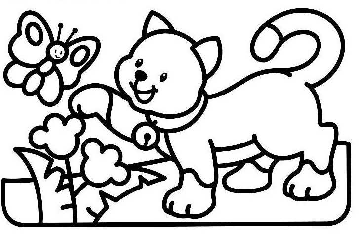 着色页: 小猫 (动物) #18202 - 免费可打印着色页