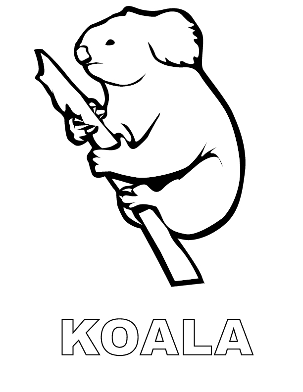 着色页: 考拉 (动物) #9352 - 免费可打印着色页