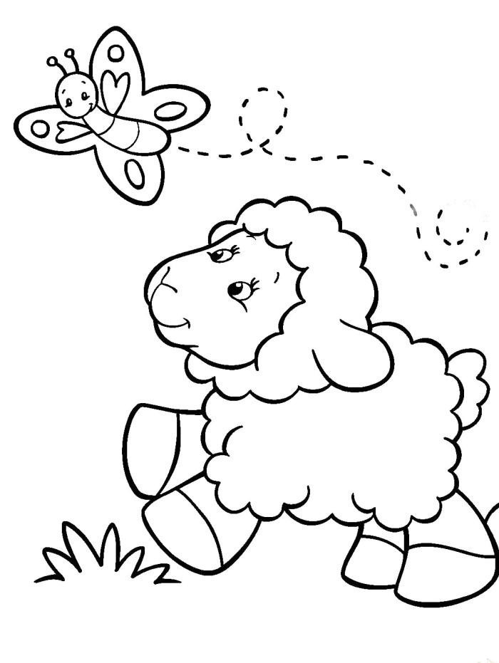 着色页: 羊肉 (动物) #183 - 免费可打印着色页