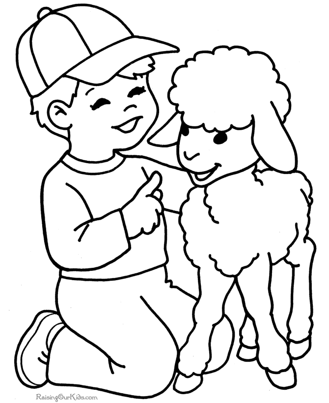 着色页: 羊肉 (动物) #202 - 免费可打印着色页