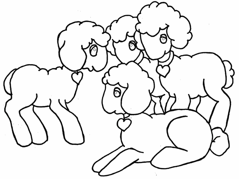 着色页: 羊肉 (动物) #205 - 免费可打印着色页