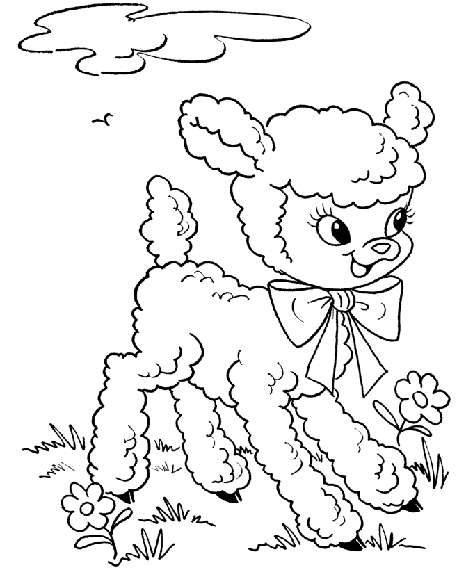 着色页: 羊肉 (动物) #219 - 免费可打印着色页