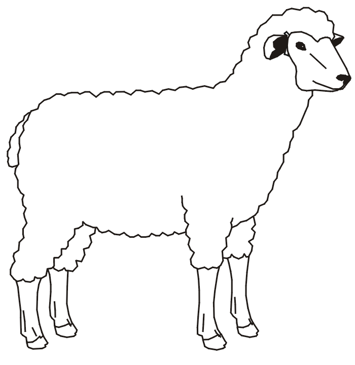 着色页: 羊肉 (动物) #222 - 免费可打印着色页