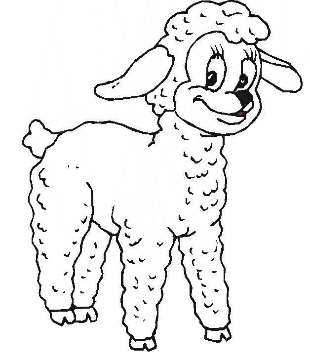 着色页: 羊肉 (动物) #239 - 免费可打印着色页