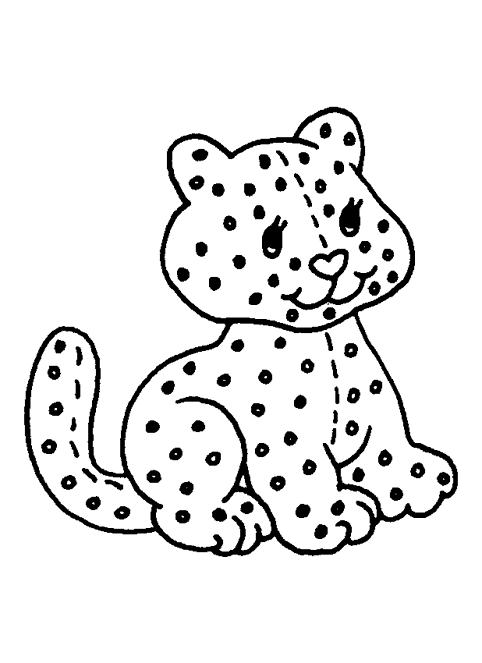 着色页: 豹 (动物) #9862 - 免费可打印着色页
