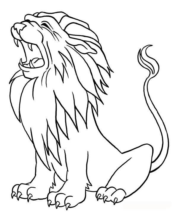 着色页: 狮子 (动物) #10386 - 免费可打印着色页