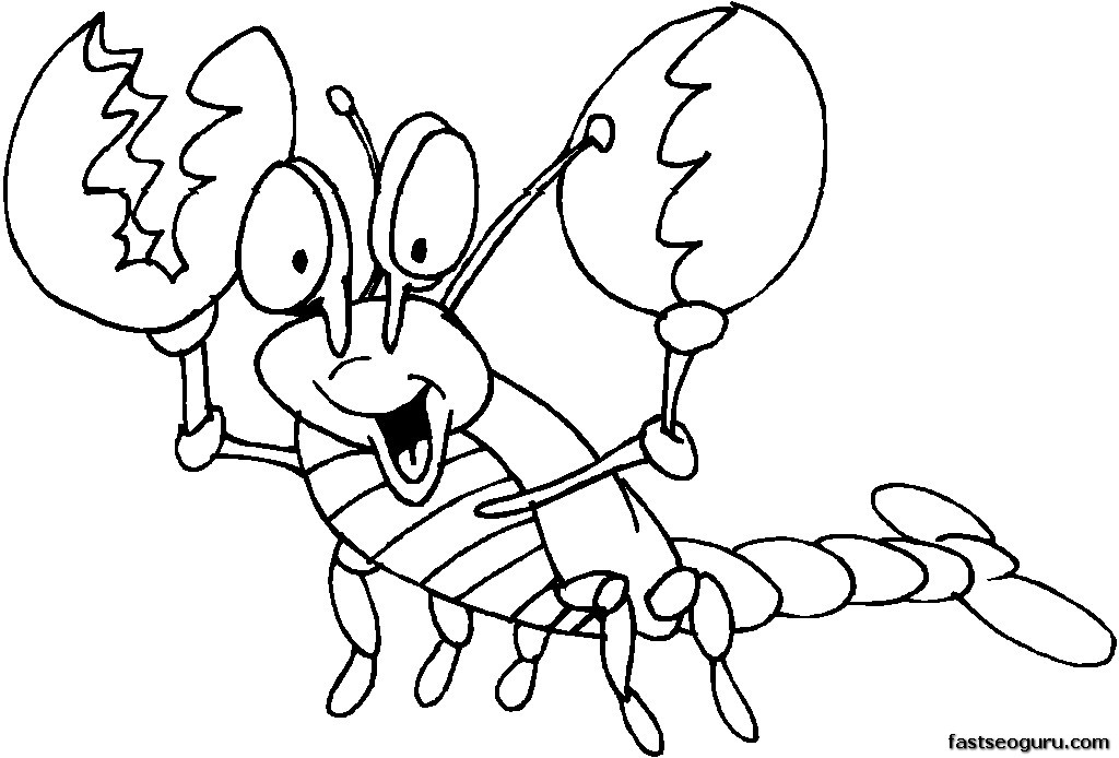 着色页: 龙虾 (动物) #22492 - 免费可打印着色页