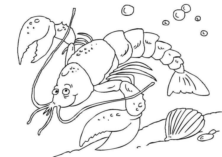 着色页: 龙虾 (动物) #22493 - 免费可打印着色页