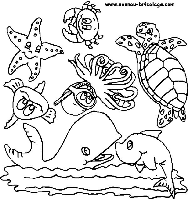 着色页: 海洋生物 (动物) #22007 - 免费可打印着色页