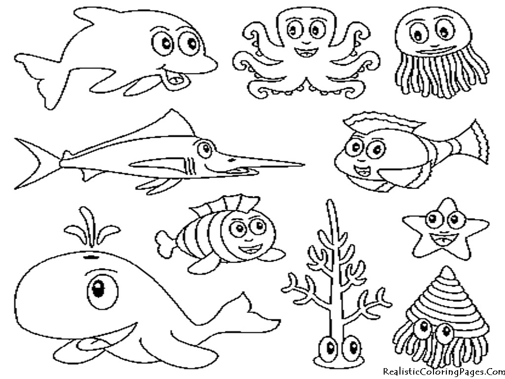 着色页: 海洋生物 (动物) #22071 - 免费可打印着色页