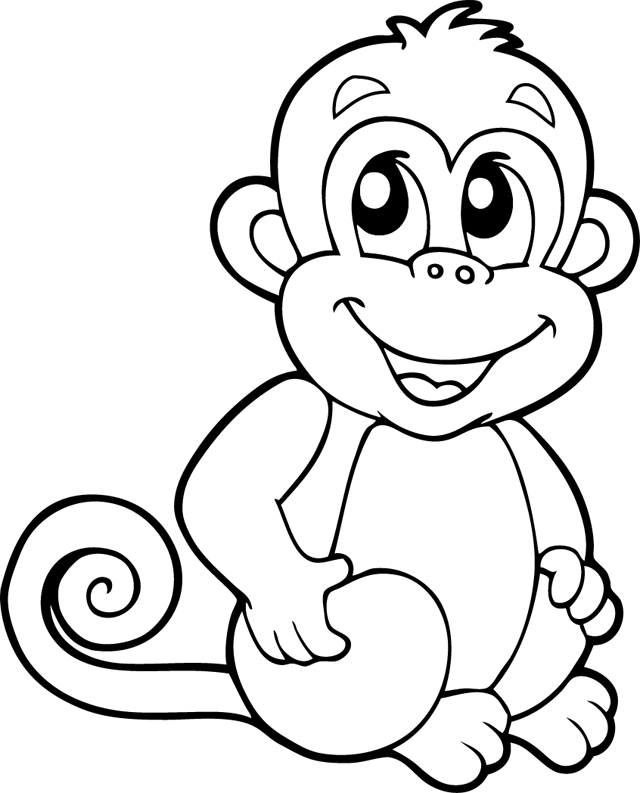 着色页: 猴 (动物) #14150 - 免费可打印着色页