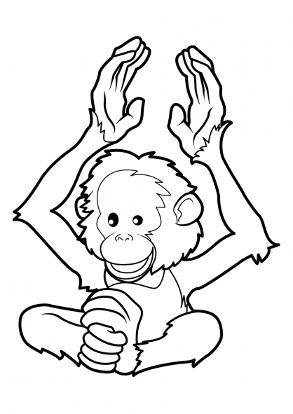 着色页: 猴 (动物) #14158 - 免费可打印着色页