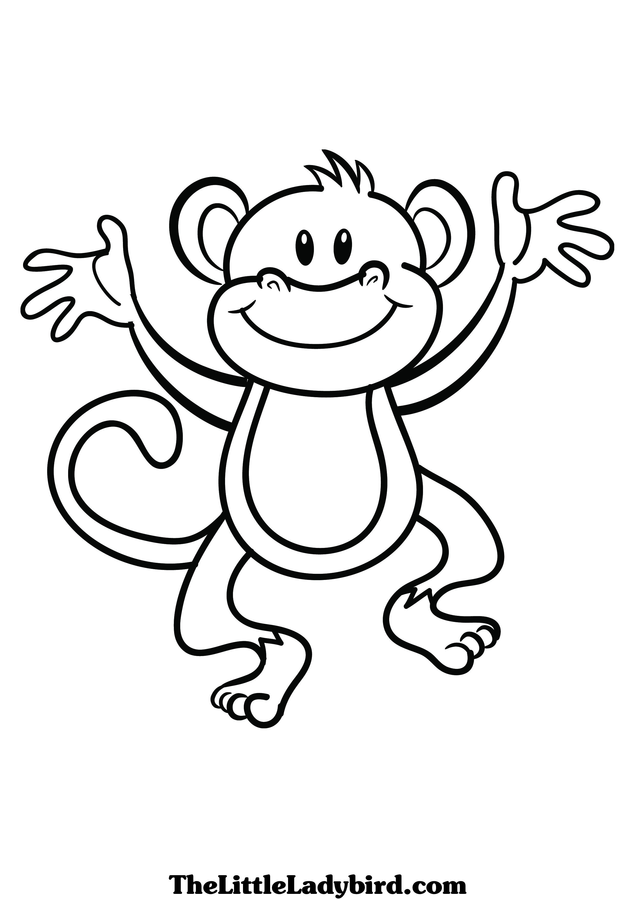 着色页: 猴 (动物) #14167 - 免费可打印着色页