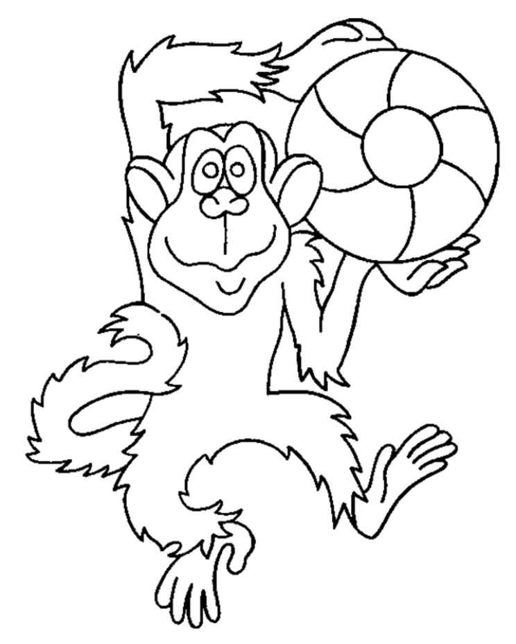 着色页: 猴 (动物) #14208 - 免费可打印着色页