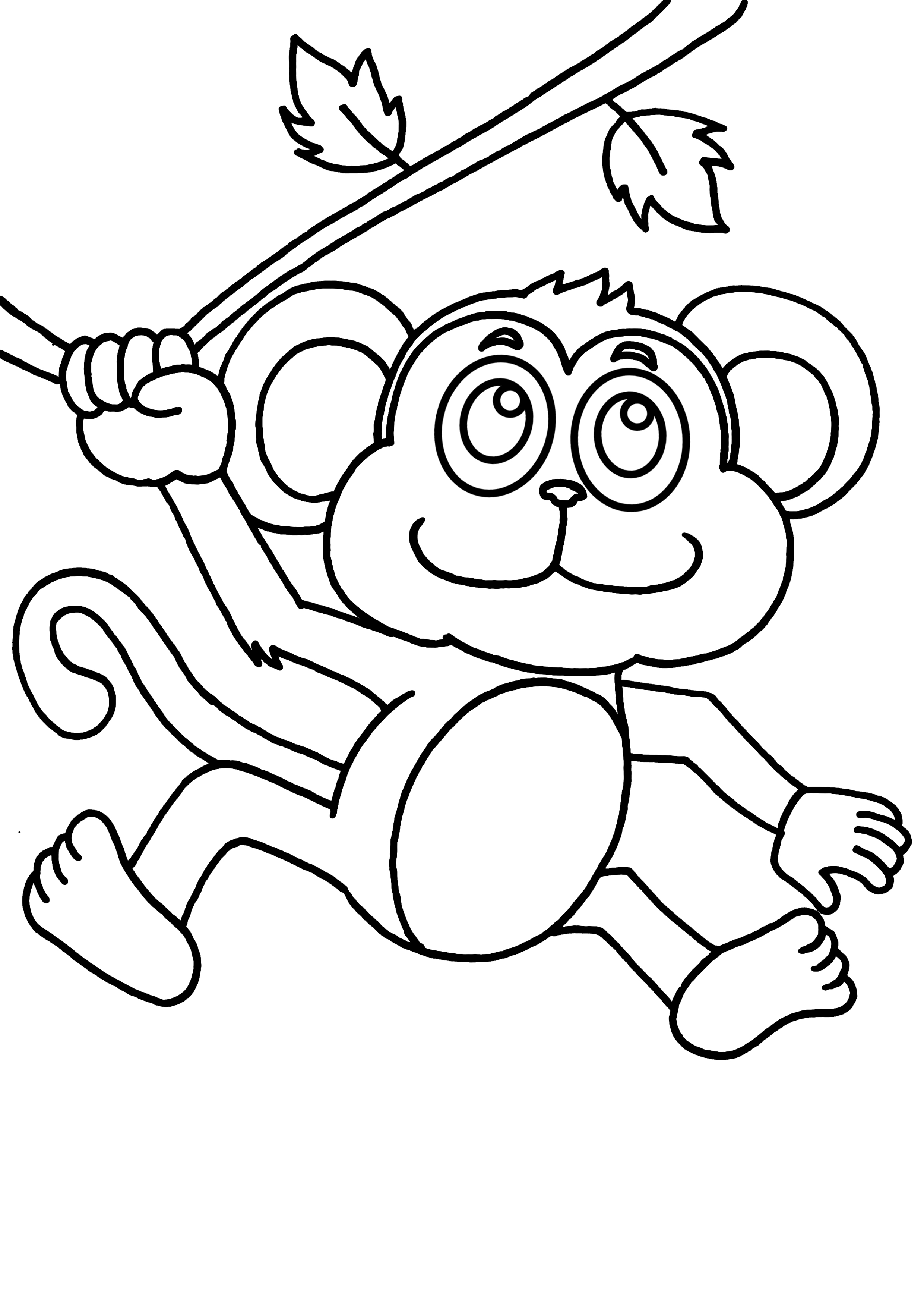 着色页: 猴 (动物) #14264 - 免费可打印着色页