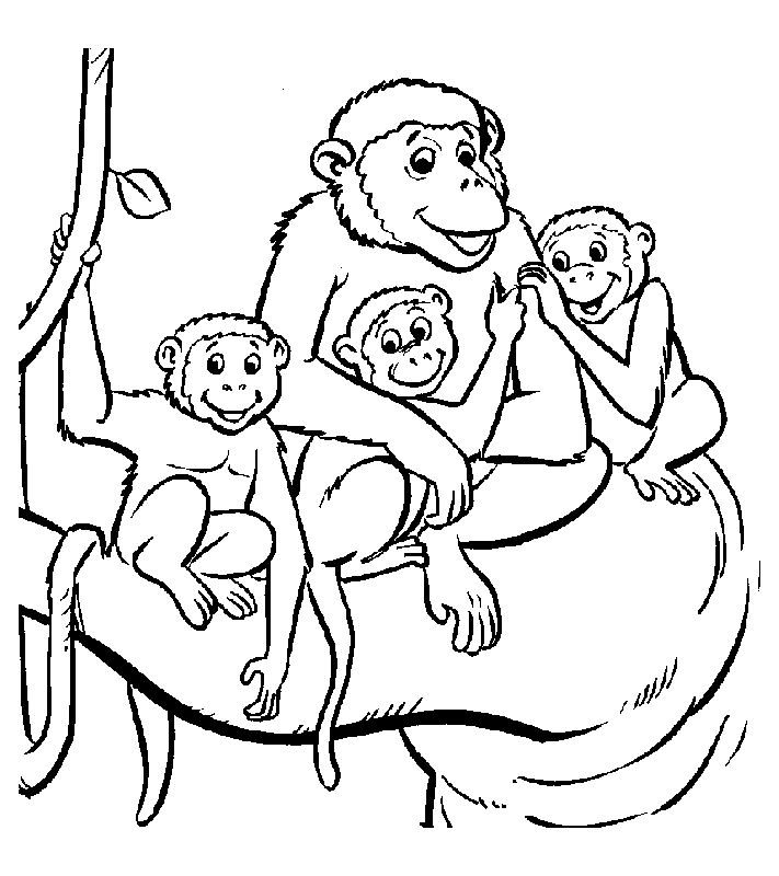 着色页: 猴 (动物) #14290 - 免费可打印着色页
