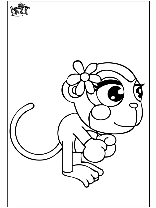 着色页: 猴 (动物) #14306 - 免费可打印着色页