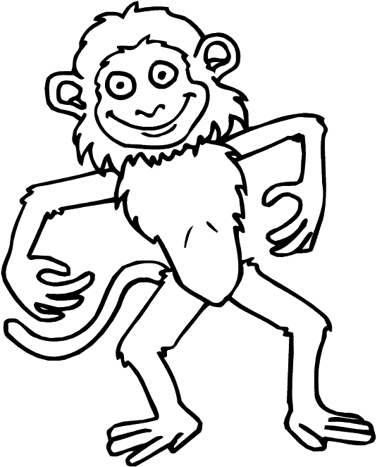 着色页: 猴 (动物) #14317 - 免费可打印着色页